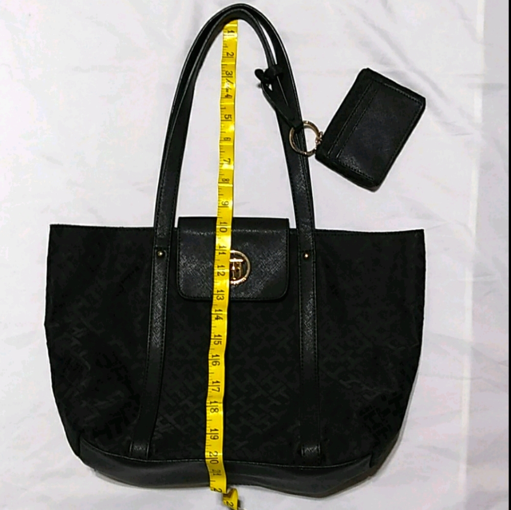 Tommy Hilfiger Monogram Canvas Tote + Change Purse - Picture 3 of 16